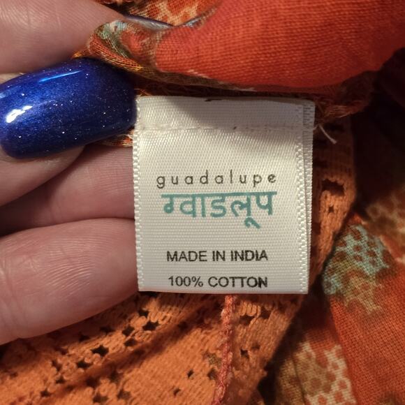 Guadalupe Design Embroidered Boho Top Womens Medium Multicolor Tassels Lace NWT - Picture 6 of 10